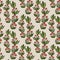 Seamless pattern with winter Holly berries and leaves.