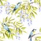 Seamless pattern with wisteria. Hand draw watercolor illustration