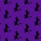 Seamless pattern witch on broom