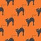 Seamless pattern with witch cats. Halloween background