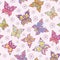 Seamless pattern witn colorful butterflies