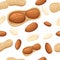 Seamless pattern wits set of peanuts illustration on white background web site page and mobile app design