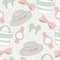 Seamless pattern of woman accessories background