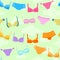 Seamless pattern with women`s lingerie hanging at rope