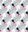 Seamless pattern with womens faces