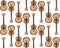 Seamless Pattern with Wooden Acoustic Guitar