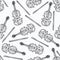 Seamless Pattern with Wooden Fiddle or Violin