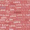 Seamless pattern with word love