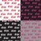 Seamless pattern words love and hearts