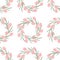 Seamless pattern with wreaths of pink flowers. Summer and spring wreaths for decoration or decoration. Symbol Kupala Night