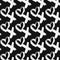 Seamless pattern XOXO with hearts on black background. Hugs and kisses abbreviation symbol. Grunge hand written brush lettering XO