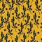 Seamless pattern on a yellow background blueberries