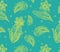 Seamless pattern with yellow detailed indian flowers