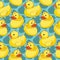 Seamless pattern with yellow ducks.