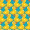 Seamless Pattern with yellow ducks, childish background