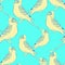 seamless pattern Yellow face blue wavy parrot. Vector illustration