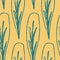 Seamless pattern, yellow textured plant leaf, simple design vector