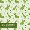 Seamless pattern with zucchini vegetables