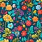 Seamless Patterns of Blooming Flowers and Majestic Trees in Repeating Harmony.