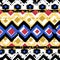 Seamless patterns with blue, black, gold, zigzag lines