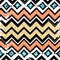 Seamless patterns with blue, black, gold, zigzag lines