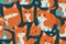 Seamless patterns of cats, repeating patterns design, fabric art