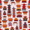 Seamless patterns of Chinese buildings