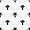 Seamless patterns consist of palm trees and repeating dinosaurs.