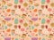 Seamless patterns with cute fairy with flowers