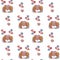 Seamless patterns. Cute little Children angels with wings - a boy and a girl with balloons are sitting opposite each