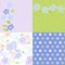 Seamless patterns with floral fabric texture