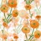Seamless patterns. Floral motives. Flowers and buds of ranunculus. Watercolor. Decorative composition. Wallpaper. Use printed
