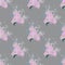 Seamless patterns, gray background, cakes, pink roses, gift, holiday