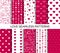 Seamless patterns with hearts. Set of vector backgrounds for Valentine`s day, wedding party