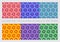 Seamless Patterns Hexagram Shape Bright Neon Color Set