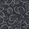 Seamless Patterns with melon and watermelon on grunge blackboard