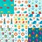 Seamless patterns nautical elements