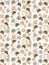 Seamless patterns with skulls and flowers