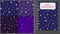 seamless patterns of stars on dark blue and violet backgrounds