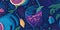 Seamless patterns stary night many colorful detailed cocktails and drinks icons