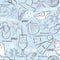 Seamless Patterns with summer symbols, boat, flip-flops, sea st