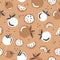 Seamless patterns. Tomatoes in neutral beige tones for design. Vector illustration