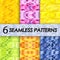 Seamless patterns in tropical colors