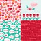 Seamless patterns of Valentine symbols and label I