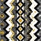 Seamless patterns with white, black, gold, zigzag lines