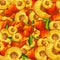 Seamless peach fruit sliced pattern