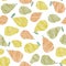 Seamless pear texture. Endless fruit background. Vector. Harvest pattern.