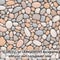 Seamless pebbles stones in pastel with transparent background