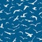 Seamless pencil birds pattern.