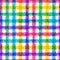 Seamless pencil sketch plaid pattern with colorful stripes. Vector background